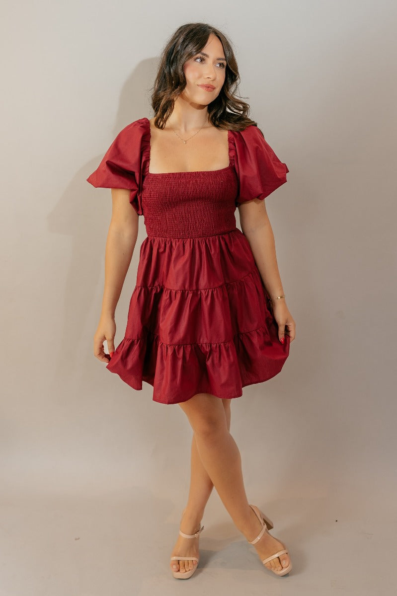 Falling Fast Dress In Burgundy | Burgundy Mini Dress - Lizard Thicket Falling Fast Dress In Burgundy | Burgundy Mini Dress - Lizard Thicket