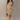Full body view of model wearing the Adeline Khaki Ribbed Long Sleeve Midi Dress which features khaki ribbed fabric, midi length, slits on each side, a square neckline, and long sleeves.