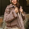 Charlotte Mocha Quilted Puffer Jacket- front view