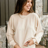 Lina Cream Butter Soft Round Neck Pullover - Front view