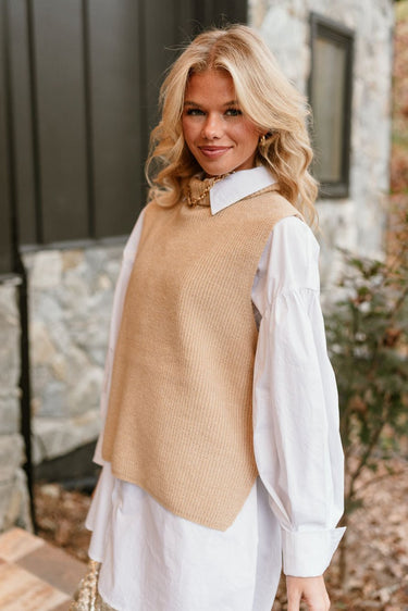 Ginny Sweater Vest Tank - Taupe main image 1