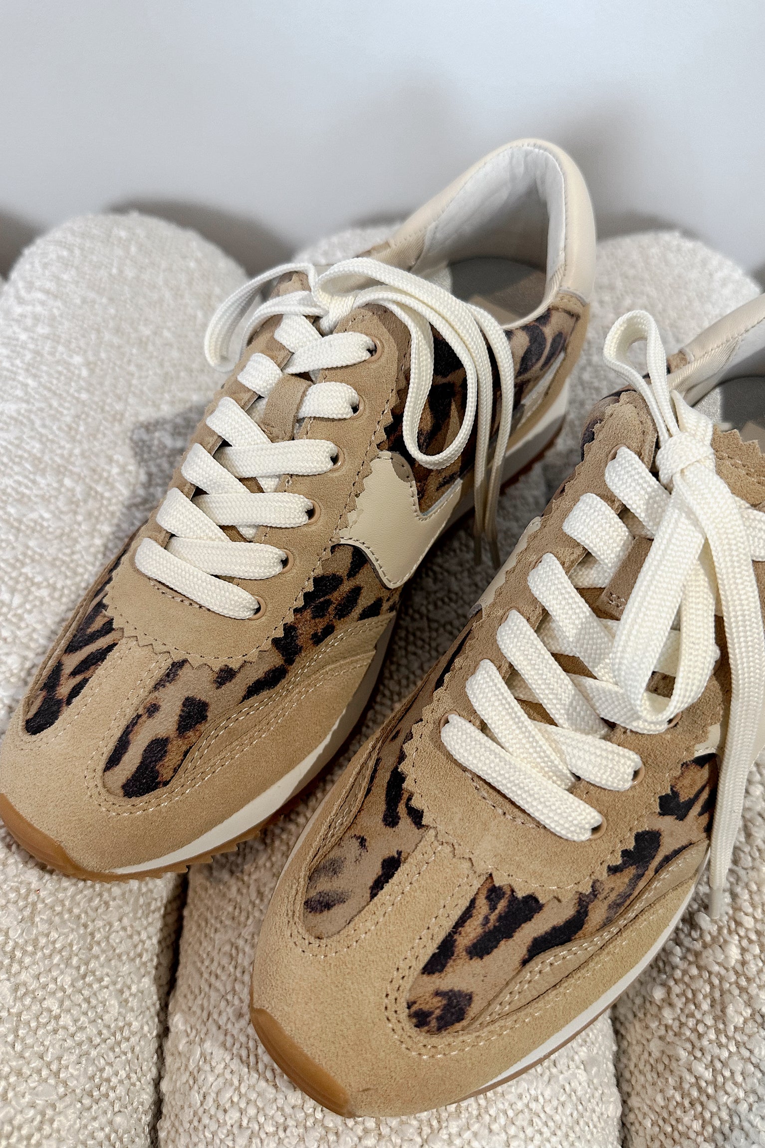 Dolce Vita B. NTCD LT Leopard Suede Sneaker- close up ariel view