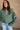 Gia Green & Lavender Quarter Zip Pullover - close front view on brunette model