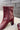 Mia Thiva Burgundy Block Heel Boot- close up side view