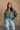 Gia Green & Lavender Quarter Zip Pullover - front on brunette model