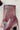 Mia Thiva Burgundy Block Heel Boot- close up top view