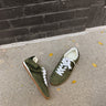 Steve Madden Abbi Olive Suede Sneaker- flat lay view