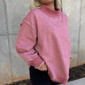 Hadley Mauve Pink Mineral Wash Sweatshirt- frontal side view
