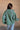 Gia Green & Lavender Quarter Zip Pullover - back view on brunette model