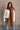 Marlowe Brown Fringe Scarf - around model