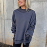 Hadley Charcoal Grey Mineral Wash Sweatshirt- front view