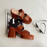 Beach by Matisse Graham Cognac Platform Sandal- full flat lay view