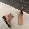 Corkys Trail Mix Walnut Faux Suede Boots- flat lay view