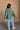 Gia Green & Lavender Quarter Zip Pullover - full back on brunette model