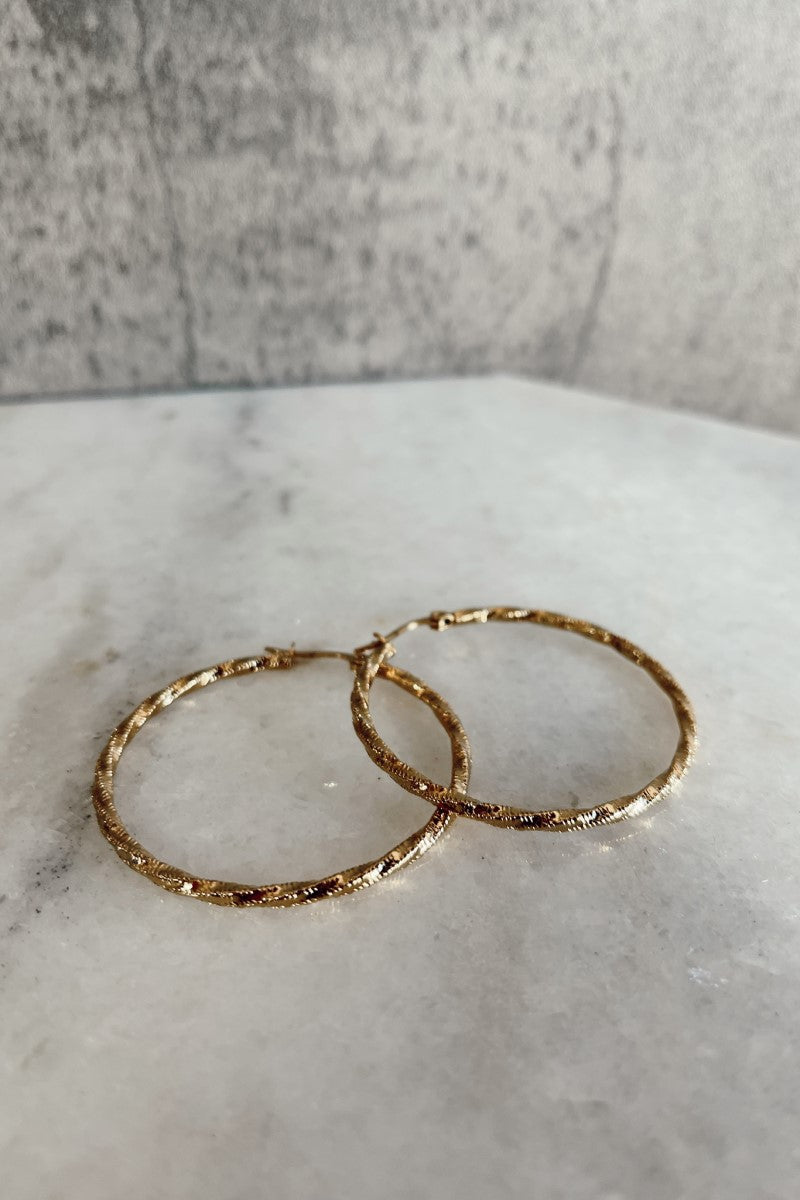 Gold Rope Hoop Earring Ayla Gold Rope Hoop Earrings - Lizard Thicket