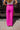 Back view of the Midtown Minute Pants that features a magenta colored material, a high-rise fit, a front button and zipper closure, side pockets, a pleated front, two back pockets, and a wide leg fit.