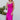 Full body front view of model wearing the Let's Dance Midi Dress, which features a fuchsia satin material, a cowl neckline, a sleeveless design with thin adjustable straps, a side slit, and a midi length.