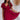 Frontal view of the All Things Nice Dress that features a red colored material, a V neckline, a short flowy sleeve, three buttons below the bust, an elastic waist, a V back with a tie closure, and a flowy fit.