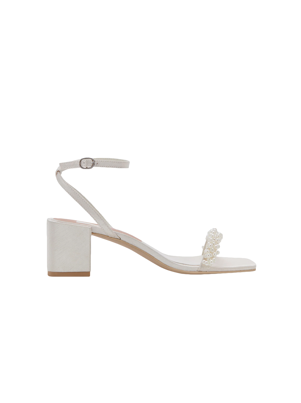 Side angle view of Zalima Heels Textile + Pearl Upper Synthetic Outsole Synthetic Lining Synthetic Sock 2.3" Heel Height