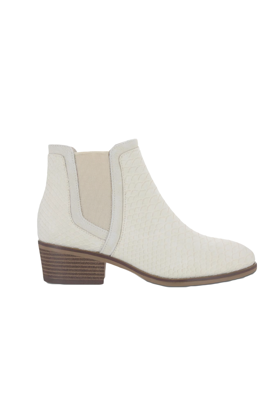 Talya Bootie in Ivory- right side view