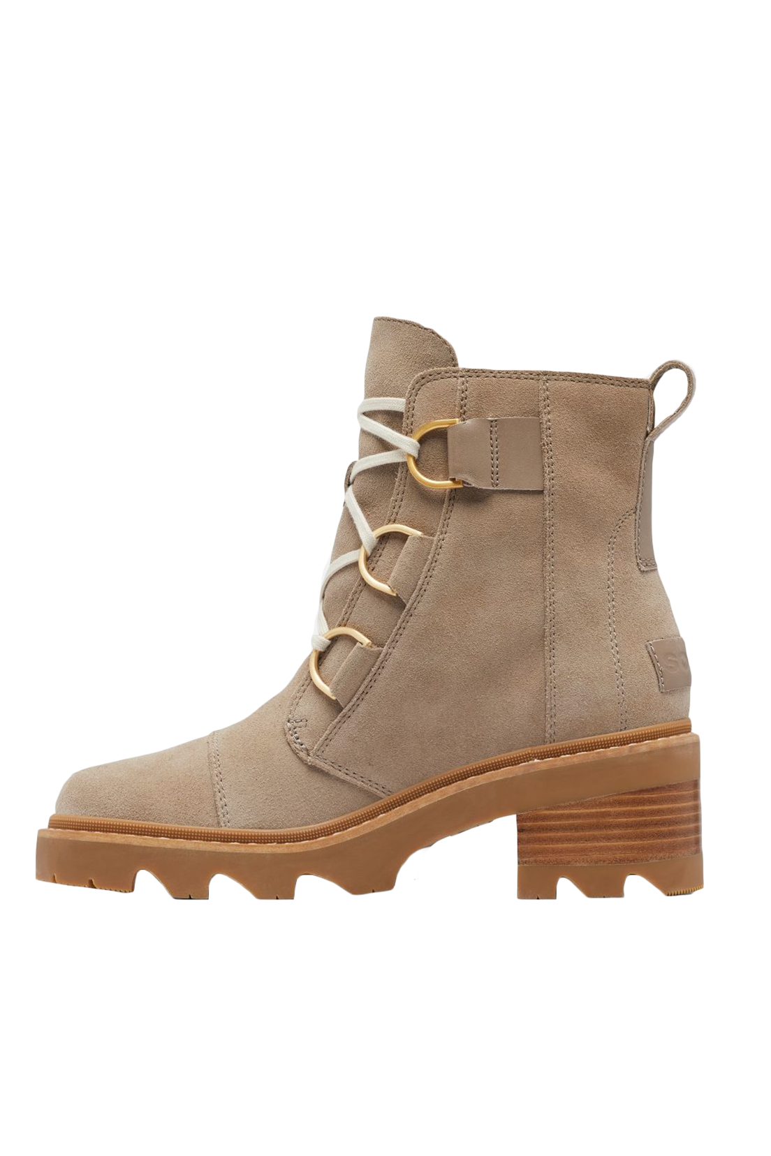 Joan Now Lace Boot in Omega Taupe Gum- left side view