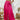Frontal view of the High Standards Pants that features a pink silk material, a high rise fit, a thick elastic waist band, a pleated design, and a wide leg fit.