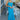 Full body front view of model wearing the Coastal Paradise Dress that has cobalt blue ribbed fabric, midi length, a round neckline, an elastic waistband, and spaghetti straps