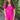 Front view of model wearing the Wishful Thinking Romper which features fuchsia fabric, a ruffle-tiered skirt, fuchsia shorts lining, an elastic waistband, a sweetheart neckline and short puff sleeves.