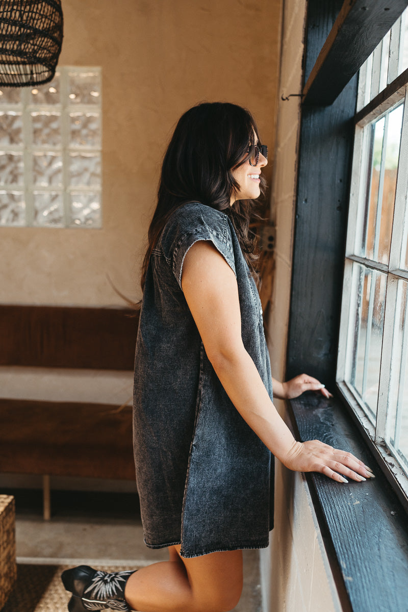 black acid wash denim dress Acid Wash Acid Wash Denim Dress | WHISTLES