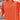 Close up view of model wearing the Breezy Top In Orange which features orange fabric, silver button clasps, collared neckline, distressed hemline and details, dropped shoulder and long sleeves.