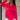 Close up view of model wearing the Up All Night Satin Top which features hot pink satin fabric, monochromatic button up, collared neckline, high-low hem and long sleeves with button closure cuffs.
