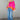 Full body front view of model wearing the Noa Color Block Long Sleeve Sweater that has a pink, yellow, and orange color block pattern, long balloon sleeves with ribbed wrists, a round neckline, and oversized fit.