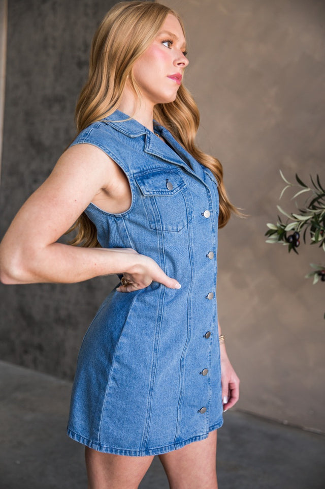 Regina Blue Opal Tea Length Dress