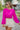 Frontal view of the Go To Girl Top that features a magenta colored material, a round neckline, a long sleeve, a front knot detail at the hem, and a flowy fit.