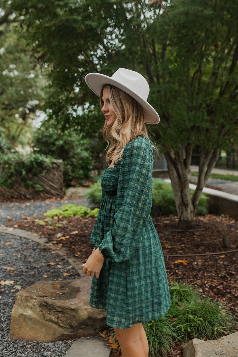 plaid dress green Green Tartan Plaid Bodycon Mini Dress: Womens Designer Fashion