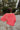 Back view of model wearing The Cozy Chenille Sweater features pink chenille fabric, long drop-shoulder balloon sleeves with ribbed wrists, a rolled hemline, and a ribbed v-neckline.
